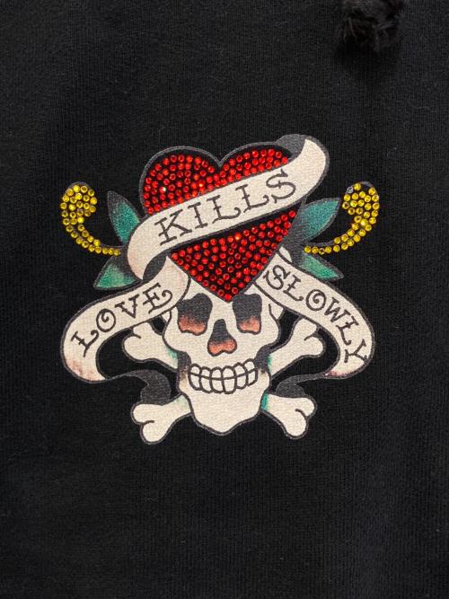 unknown（アンノウン）unknown (アンノウン) Ed Hardy (エド ハーディー) ジップパーカー ブラック サイズ:Lの古着・服飾アイテム