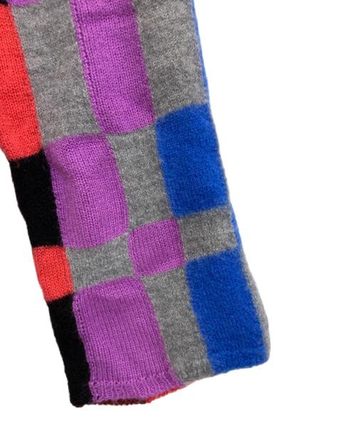 COMME des GARCONS HOMME PLUS（コムデギャルソンオムプリュス）COMME des GARCONS HOMME PLUS (コムデギャルソンオムプリュス) block check long knit　PJ-N501 マルチカラー サイズ:Mの古着・服飾アイテム
