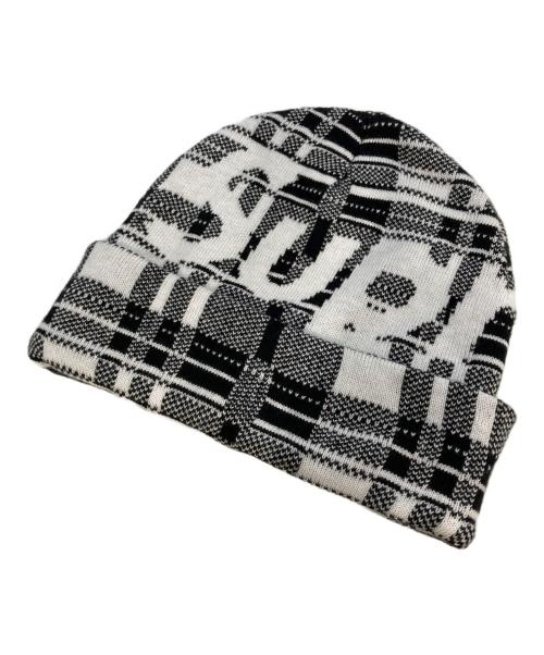 SUPREME（シュプリーム）SUPREME (シュプリーム) Big Logo Beanie ホワイト×ブラックの古着・服飾アイテム