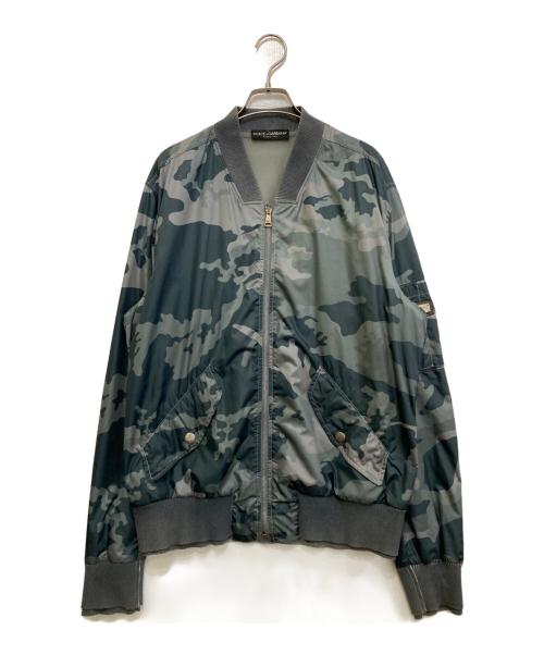 DOLCE & GABBANA（ドルチェ＆ガッバーナ）DOLCE & GABBANA (ドルチェ＆ガッバーナ) ロゴプレートカモフラブルゾン　G9V18G G7LI0 グレー サイズ:52の古着・服飾アイテム