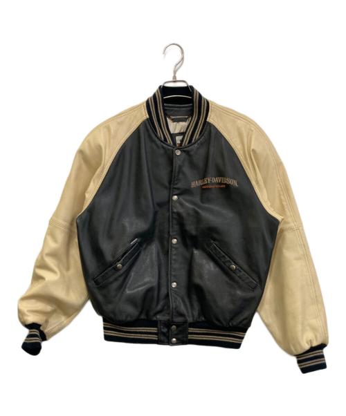 HARLEY-DAVIDSON（ハーレーダビッドソン）HARLEY-DAVIDSON (ハーレーダビッドソン) スタジアムレザージャケット ブラック サイズ:Mの古着・服飾アイテム