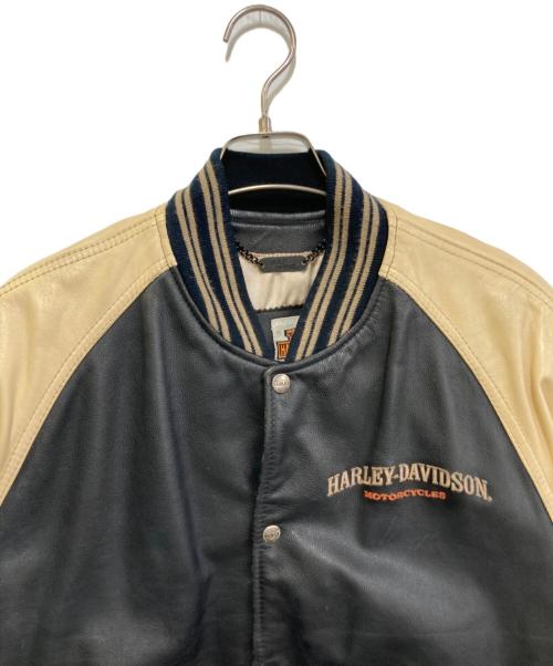 HARLEY-DAVIDSON（ハーレーダビッドソン）HARLEY-DAVIDSON (ハーレーダビッドソン) スタジアムレザージャケット ブラック サイズ:Mの古着・服飾アイテム