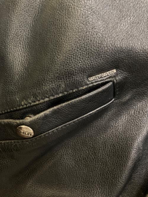 HARLEY-DAVIDSON（ハーレーダビッドソン）HARLEY-DAVIDSON (ハーレーダビッドソン) スタジアムレザージャケット ブラック サイズ:Mの古着・服飾アイテム