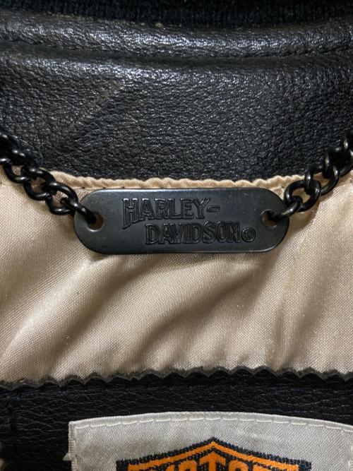 HARLEY-DAVIDSON（ハーレーダビッドソン）HARLEY-DAVIDSON (ハーレーダビッドソン) スタジアムレザージャケット ブラック サイズ:Mの古着・服飾アイテム