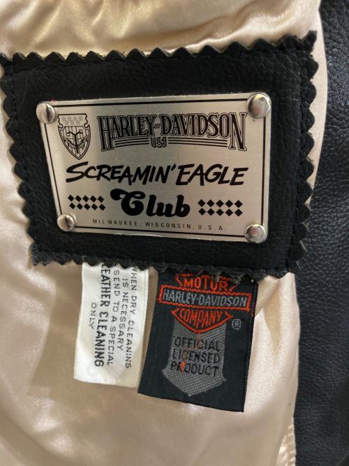 HARLEY-DAVIDSON（ハーレーダビッドソン）HARLEY-DAVIDSON (ハーレーダビッドソン) スタジアムレザージャケット ブラック サイズ:Mの古着・服飾アイテム
