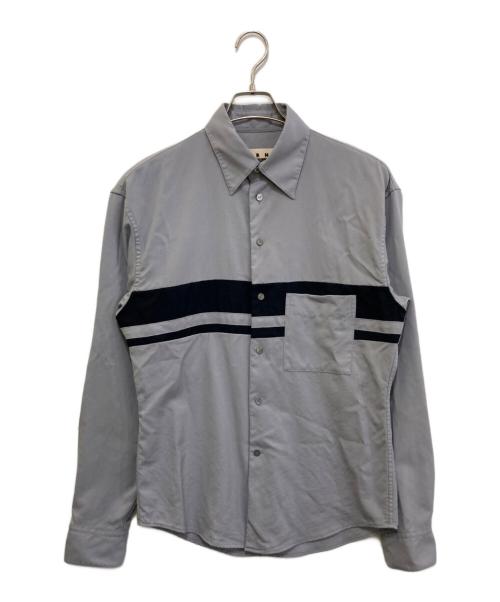 MARNI（マルニ）MARNI (マルニ) ウールトロピカル レギュラーカラーシャツ グレー サイズ:46の古着・服飾アイテム