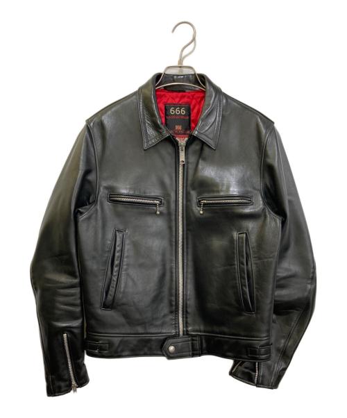 666（666）666 (666) Mywayman シングルライダースジャケット ブラック サイズ:38の古着・服飾アイテム
