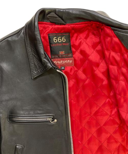 666（666）666 (666) Mywayman シングルライダースジャケット ブラック サイズ:38の古着・服飾アイテム