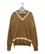 MORGANOモルガーノ）の古着「チルデン Vネックニット　21-15-0579-872」｜ベージュ