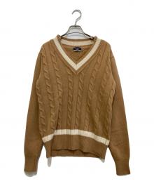 MORGANO（モルガーノ）の古着「チルデン Vネックニット　21-15-0579-872」｜ベージュ