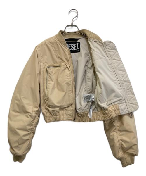 DIESEL（ディーゼル）DIESEL (ディーゼル) G-KHLOE テクニカルボンバージャケット　0EFAC ベージュ サイズ:XSの古着・服飾アイテム