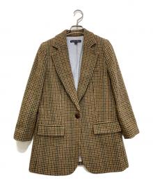 BROOKS BROTHERS（ブルックスブラザーズ）の古着「ウールツイード ガンクラブチェック シングル1ボタンジャケット」｜ベージュ