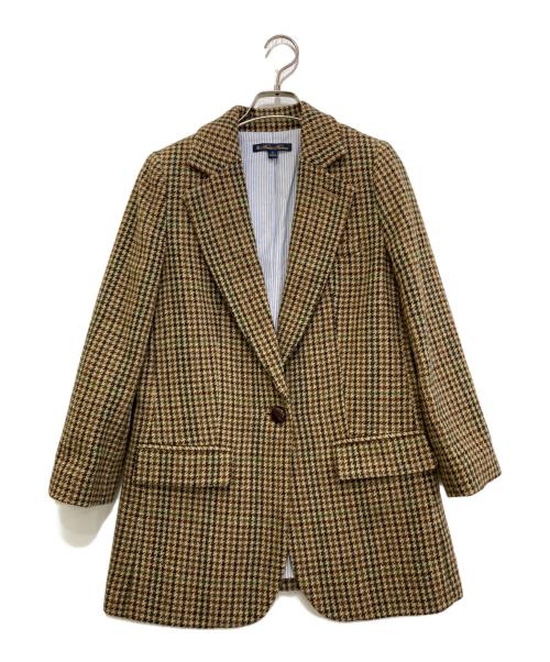 BROOKS BROTHERS（ブルックスブラザーズ）BROOKS BROTHERS (ブルックスブラザーズ) ウールツイード ガンクラブチェック シングル1ボタンジャケット ベージュの古着・服飾アイテム