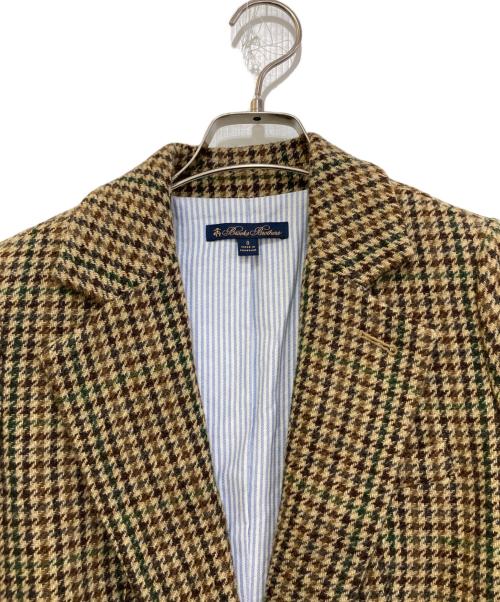 BROOKS BROTHERS（ブルックスブラザーズ）BROOKS BROTHERS (ブルックスブラザーズ) ウールツイード ガンクラブチェック シングル1ボタンジャケット ベージュの古着・服飾アイテム