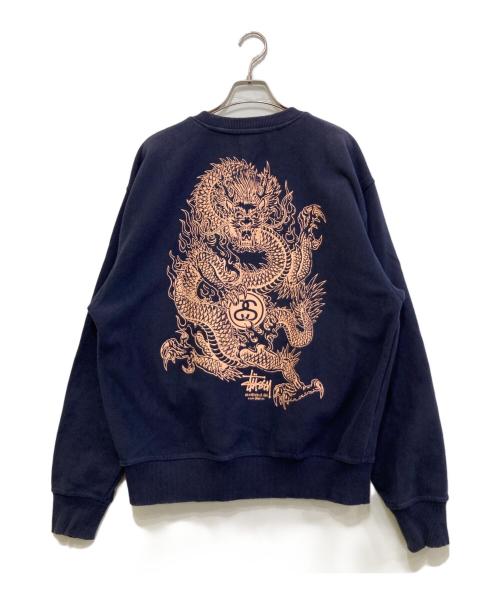 stussy（ステューシー）stussy (ステューシー) DRAGON STUSSY CREW スウェット　1914847 ネイビー サイズ:Mの古着・服飾アイテム