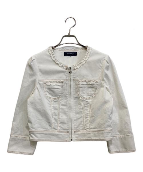 M'S GRACY（エムズグレイシー）M'S GRACY (エムズグレイシー) ノーカラージャケット　JY-314318 ホワイト サイズ:38の古着・服飾アイテム