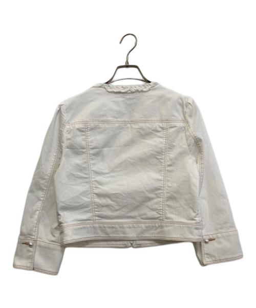 M'S GRACY（エムズグレイシー）M'S GRACY (エムズグレイシー) ノーカラージャケット　JY-314318 ホワイト サイズ:38の古着・服飾アイテム