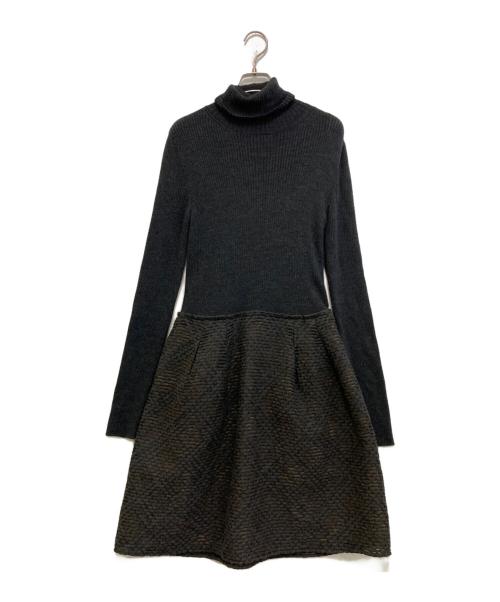 FOXEY（フォクシー）FOXEY (フォクシー) 異素材ニットワンピース　34839-A0FY13U-2 グレー サイズ:38の古着・服飾アイテム