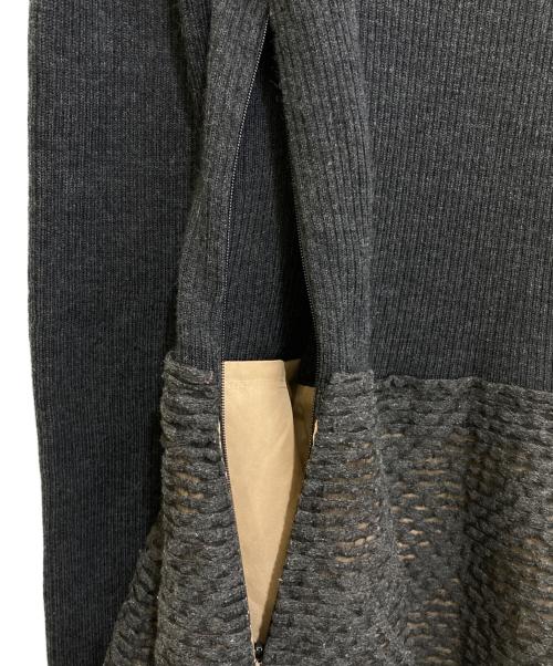 FOXEY（フォクシー）FOXEY (フォクシー) 異素材ニットワンピース　34839-A0FY13U-2 グレー サイズ:38の古着・服飾アイテム