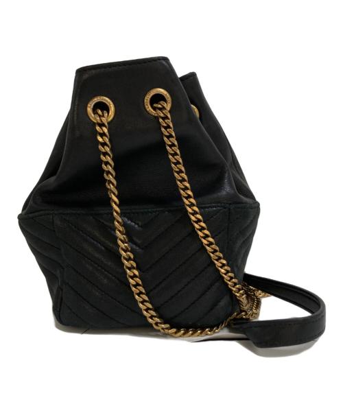 Saint Laurent Paris（サンローランパリ）Saint Laurent Paris (サンローランパリ) ジョー マテラッセ シェブロン レザー ミニ バケットバッグ　GUE701631 ブラックの古着・服飾アイテム