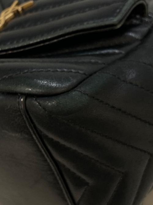 Saint Laurent Paris（サンローランパリ）Saint Laurent Paris (サンローランパリ) ジョー マテラッセ シェブロン レザー ミニ バケットバッグ　GUE701631 ブラックの古着・服飾アイテム