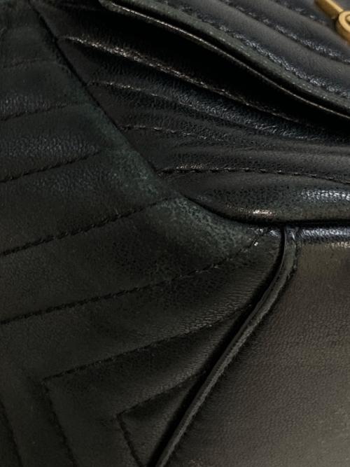 Saint Laurent Paris（サンローランパリ）Saint Laurent Paris (サンローランパリ) ジョー マテラッセ シェブロン レザー ミニ バケットバッグ　GUE701631 ブラックの古着・服飾アイテム