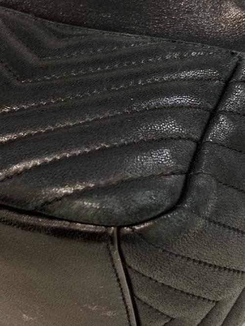 Saint Laurent Paris（サンローランパリ）Saint Laurent Paris (サンローランパリ) ジョー マテラッセ シェブロン レザー ミニ バケットバッグ　GUE701631 ブラックの古着・服飾アイテム
