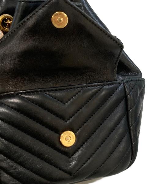 Saint Laurent Paris（サンローランパリ）Saint Laurent Paris (サンローランパリ) ジョー マテラッセ シェブロン レザー ミニ バケットバッグ　GUE701631 ブラックの古着・服飾アイテム