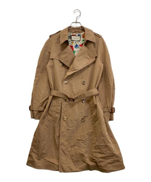 GUCCI（グッチ）GUCCI (グッチ) Floral Pattern Lining Trench Coat　572881　 ベージュ サイズ:36の古着・服飾アイテム