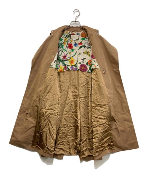 GUCCI（グッチ）GUCCI (グッチ) Floral Pattern Lining Trench Coat　572881　 ベージュ サイズ:36の古着・服飾アイテム