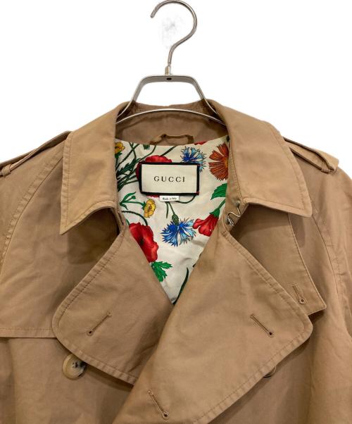 GUCCI（グッチ）GUCCI (グッチ) Floral Pattern Lining Trench Coat　572881　 ベージュ サイズ:36の古着・服飾アイテム