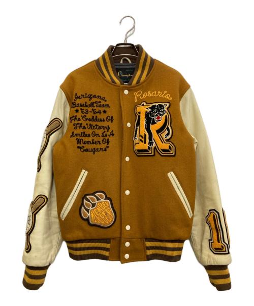 Champion（チャンピオン）Champion (チャンピオン) フルデコスタジアムジャケット　C3-U620 ブラウン サイズ:Mの古着・服飾アイテム