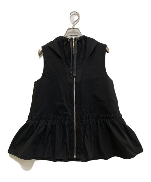 M-premierBLACK（エムプルミエブラック）M-premierBLACK (エムプルミエブラック) ジップアップペプラムフーディジレ　C147-015 ブラック サイズ:38の古着・服飾アイテム