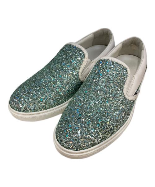 JIMMY CHOO（ジミーチュウ）JIMMY CHOO (ジミーチュウ) スタースタッズグリッダースリッポン ブルー サイズ:42の古着・服飾アイテム