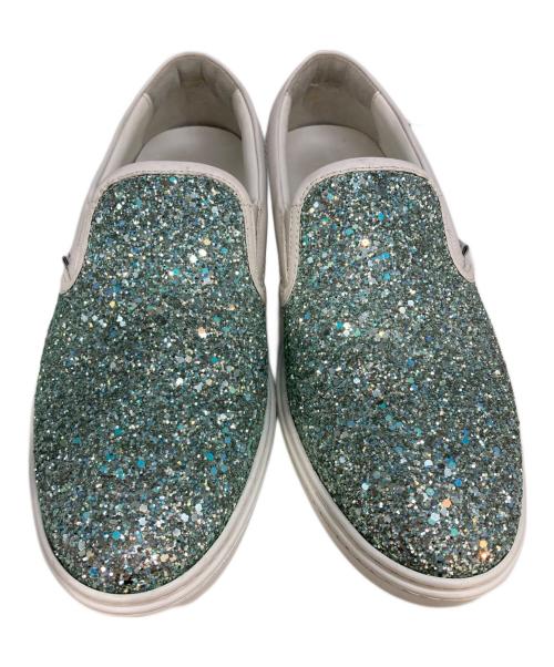 JIMMY CHOO（ジミーチュウ）JIMMY CHOO (ジミーチュウ) スタースタッズグリッダースリッポン ブルー サイズ:42の古着・服飾アイテム