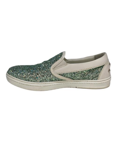 JIMMY CHOO（ジミーチュウ）JIMMY CHOO (ジミーチュウ) スタースタッズグリッダースリッポン ブルー サイズ:42の古着・服飾アイテム