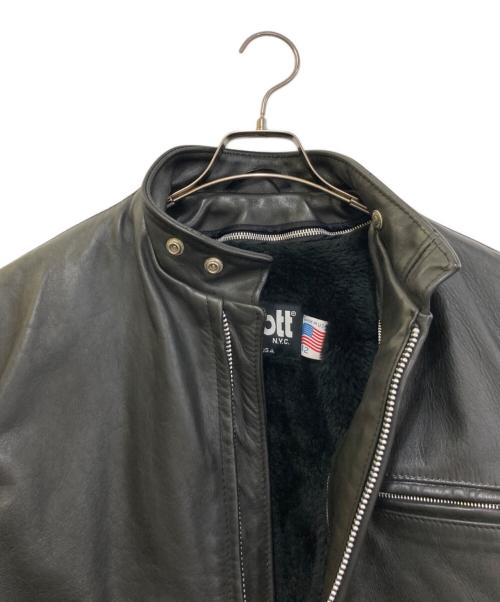 Schott（ショット）Schott (ショット) ボアライナー付シングルライダースジャケット ブラック サイズ:42の古着・服飾アイテム