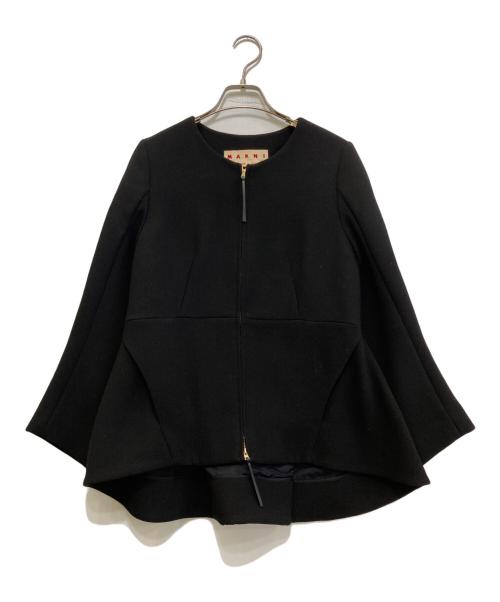 MARNI（マルニ）MARNI (マルニ) ノーカラージャケット　GIMAQ22U00TW420 ブラック サイズ:38の古着・服飾アイテム