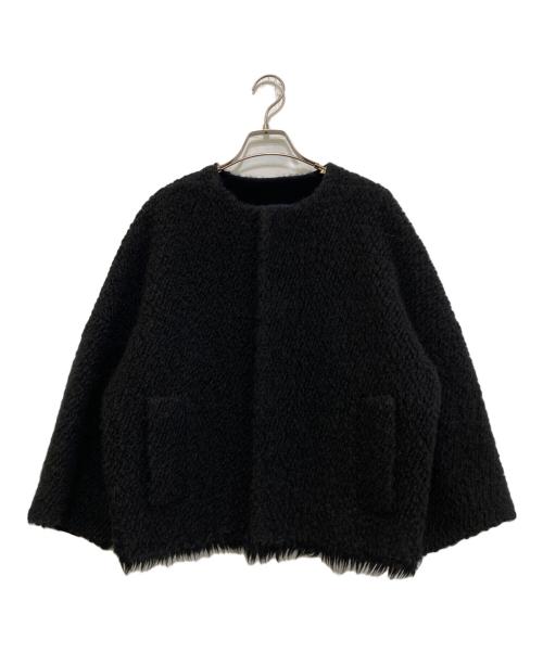 DRAWER（ドゥロワー）DRAWER (ドゥロワー) ノーカラーショートコート　6522-234-0253 ブラック サイズ:38の古着・服飾アイテム