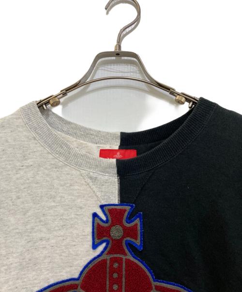 Vivienne Westwood RED LABEL（ヴィヴィアンウエストウッドレッドレーベル）Vivienne Westwood RED LABEL (ヴィヴィアンウエストウッドレッドレーベル) ロゴ刺繍スウェット　16-12-392012 グレー×ブラック サイズ:Sの古着・服飾アイテム