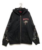 SUPREMEシュプリーム）の古着「Panther Zip Up Hooded Sweatshirt」｜ブラック