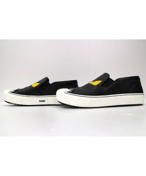 FENDI（フェンディ）FENDI (フェンディ) モンスターレザースニーカー ブラック サイズ:37 　8E51104RUF0700　モンスターシリーズの古着・服飾アイテム