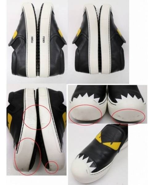 FENDI（フェンディ）FENDI (フェンディ) モンスターレザースニーカー ブラック サイズ:37 　8E51104RUF0700　モンスターシリーズの古着・服飾アイテム