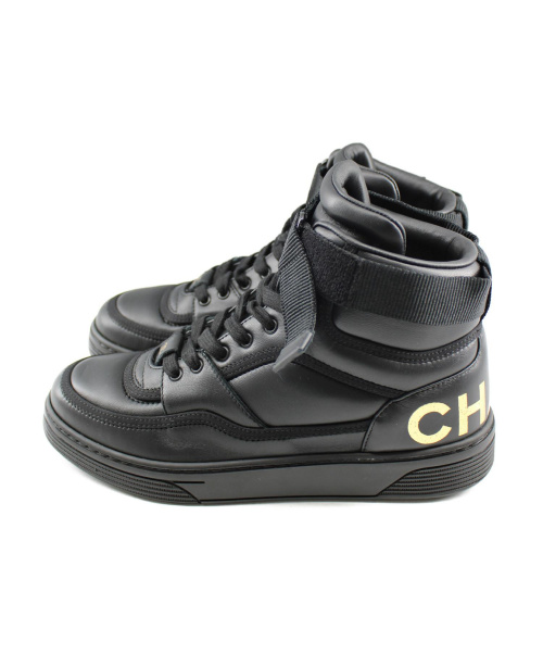 CHANEL（シャネル）CHANEL (シャネル) レザースニーカー ブラック サイズ:37 箱付の古着・服飾アイテム