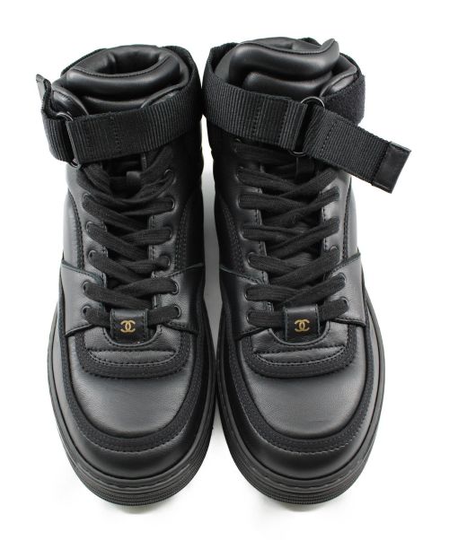 CHANEL（シャネル）CHANEL (シャネル) レザースニーカー ブラック サイズ:37 箱付の古着・服飾アイテム