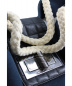 中古・古着 CHANEL (シャネル) No.5チャームロープハンドルキャンバスバッグ ネイビー サイズ:以下参照 チョコバー　イタリア製　：89800円