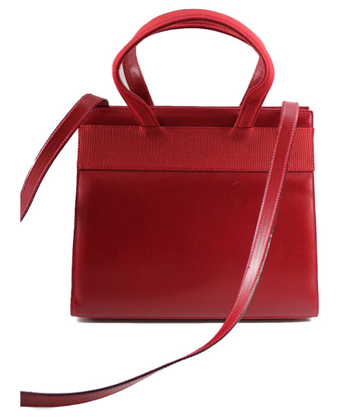 Salvatore Ferragamo（サルヴァトーレ フェラガモ）Salvatore Ferragamo (サルヴァトーレ フェラガモ) ヴァラリボン2WAYバッグ レッド サイズ:下記参照 AQ-214178　イタリア製の古着・服飾アイテム