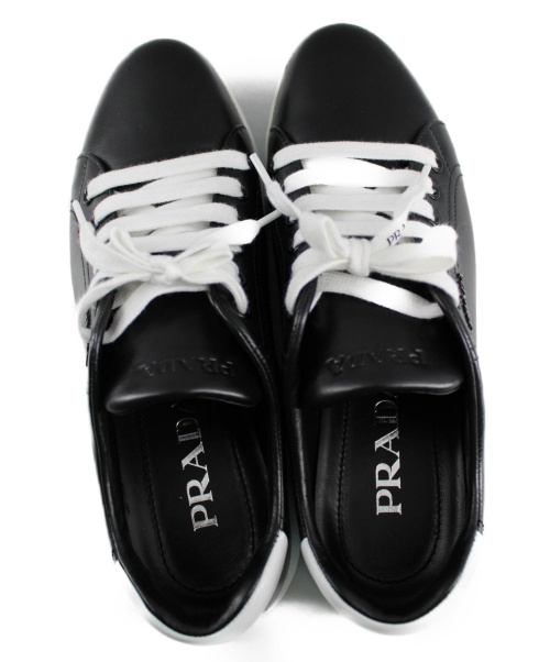 PRADA（プラダ）PRADA (プラダ) ツートンカラースニーカー ブラック×ホワイト サイズ:38.5 未使用品 1E5571　箱付の古着・服飾アイテム