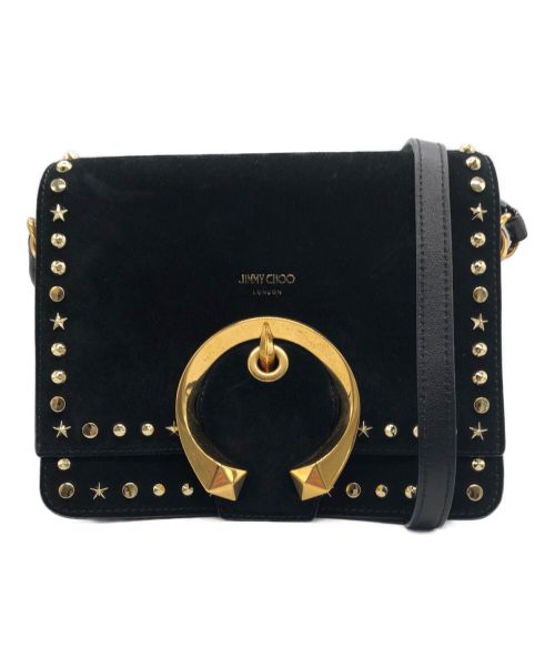 JIMMY CHOO（ジミーチュウ）JIMMY CHOO (ジミーチュウ) マデリン スタッズレザー ショルダーバッグ ブラックの古着・服飾アイテム