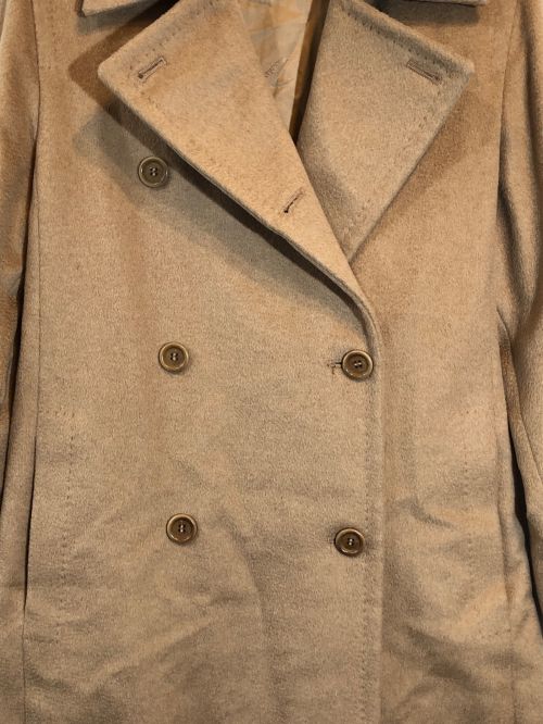 MaxMara（マックスマーラ）MaxMara (マックスマーラ) キャメルロングダブルコート ブラウン サイズ:SIZE 36の古着・服飾アイテム